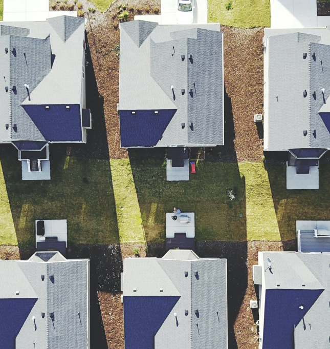 Aerial neighborhood view